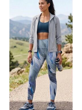 Athleta Blue Multi-Print High-Rise Leggings